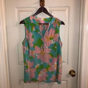 Lilly Pulitzer Silk Elsa Sleeveless Blouse L EUC